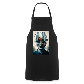 Inner City Mental - Cooking Apron - black - Front - AI Model Male 185 dark (185cm)