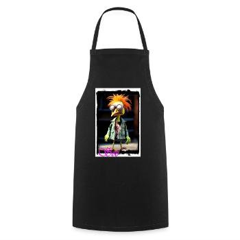 Poupée oiseau colorée avec des yeux de verre veste en jean orange - Tablier de cuisine - noir - Devant - AI Model Male 185 dark (185cm)