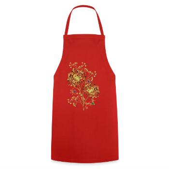 Fleur - Tablier de cuisine - rouge - Devant - AI Model Male 185 dark (185cm)