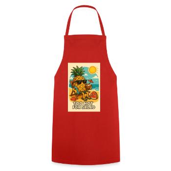 Pineapple with sunglasses on the beach - Cooking Apron - red - Front - AI Model Male 185 dark (185cm)