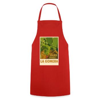 La Gomera Tropenposter Vintage - Kochschürze - Rot - Vorne - AI Model Male 185 dark (185cm)