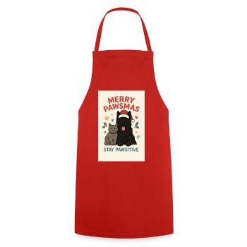 Le chien et le chat Joy de Pawsma - Tablier de cuisine - rouge - Devant - AI Model Male 185 dark (185cm)