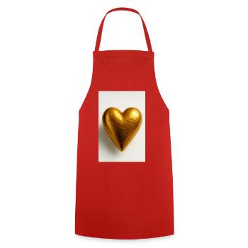 A heart of gold - Cooking Apron - red - Front - AI Model Male 185 dark (185cm)