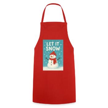 Let It Snow Bonhomme de neige design - Tablier de cuisine - rouge - Devant - AI Model Male 185 dark (185cm)