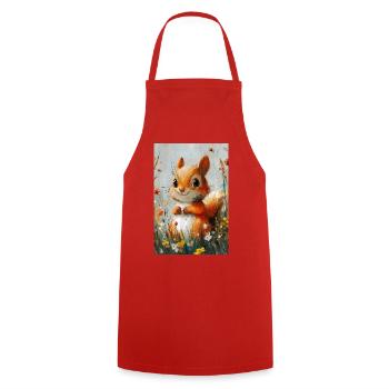 Illustration of a squirrel - Tablier de cuisine - rouge - Devant - AI Model Male 185 dark (185cm)