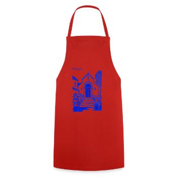 Marches de l’église Bleue de Géorgie - Tablier de cuisine - rouge - Devant - AI Model Male 185 dark (185cm)