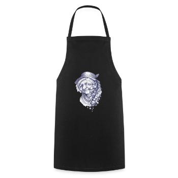 Stone portrait - Cooking Apron - black - Front - AI Model Male 185 dark (185cm)