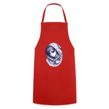 Blue Veil Spirit - Cooking Apron - red - Front - AI Model Male 185 dark (185cm)