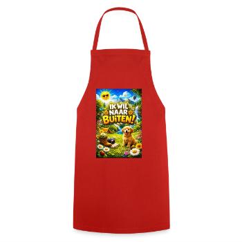 Outdoor adventure with Pup - Cooking Apron - red - Front - AI Model Male 185 dark (185cm)