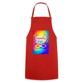 Infinitely fine colorful design - Cooking Apron - red - Front - AI Model Male 185 dark (185cm)