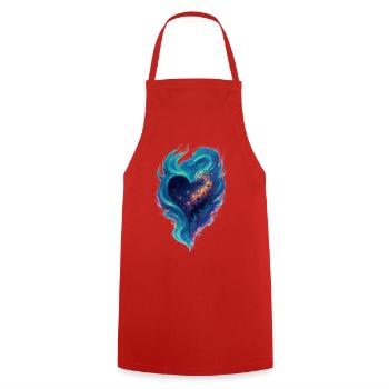 Amour - Cœur - Saint Valentin - Mariage - Tablier de cuisine - rouge - Devant - AI Model Male 185 dark (185cm)