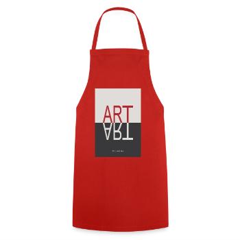 ART Reflection Minimalist Concept Poster - Cooking Apron - red - Front - AI Model Male 185 dark (185cm)