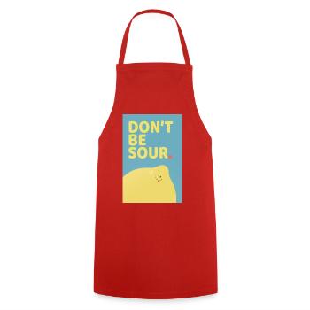 Don't Be Sour Funny Lemon Poster-Design - Kochschürze - Rot - Vorne - AI Model Male 185 dark (185cm)