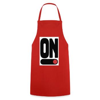 Affiche ON Statement Minimal Design - Tablier de cuisine - rouge - Devant - AI Model Male 185 dark (185cm)
