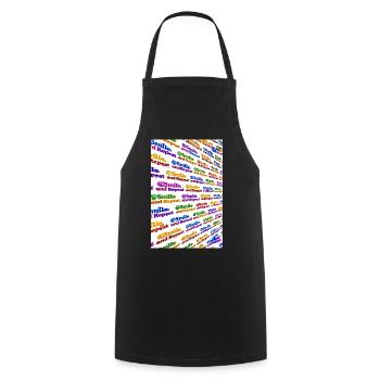 Colorful Smile and Repeat - Cooking Apron - black - Front - AI Model Male 185 dark (185cm)