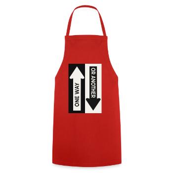 One Way Or Another Streetwear Pfeil Design - Kochschürze - Rot - Vorne - AI Model Male 185 dark (185cm)