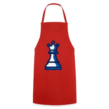 Queen Chess Style Graffiti Blue White Vintage - Cooking Apron - red - Front - AI Model Male 185 dark (185cm)