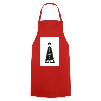 Aviation Runway Design – It's a Lifestyle - Cooking Apron - red - Front - AI Model Male 185 dark (185cm)