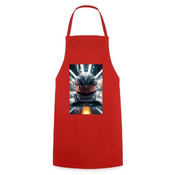 Neon Racer Helmet - Cooking Apron - red - Front - AI Model Male 185 dark (185cm)