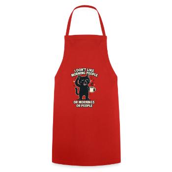 I have to give a shit to cat lovers sarcastically - Cooking Apron - red - Front - AI Model Male 185 dark (185cm)