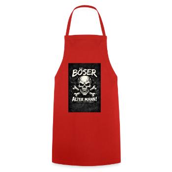 Böser Alter Mann Skull - Kochschürze - Rot - Vorne - AI Model Male 185 dark (185cm)