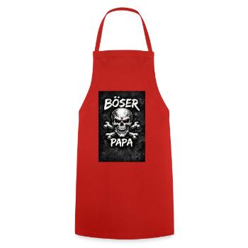Böser Papa Schädel mit Knochen - Kochschürze - Rot - Vorne - AI Model Male 185 dark (185cm)