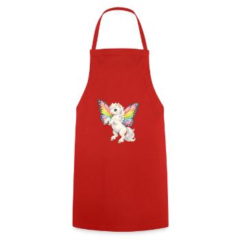 Regenbogenflügel-Einhorn - Kochschürze - Rot - Vorne - AI Model Male 185 dark (185cm)