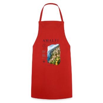 Amalfi Küsten - La Dolce Vita - Kochschürze - Rot - Vorne - AI Model Male 185 dark (185cm)