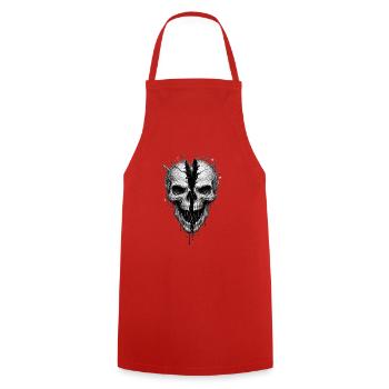 Split Skull Gothic Horror-Grafik - Kochschürze - Rot - Vorne - AI Model Male 185 dark (185cm)