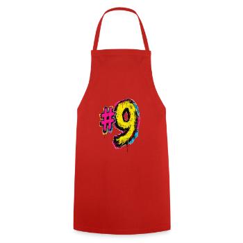 Neon Graffiti Nine - Cooking Apron - red - Front - AI Model Male 185 dark (185cm)