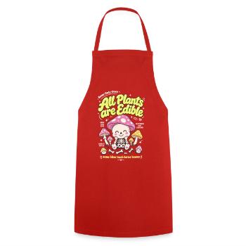 All Plants Are Edible Organic Gardening - Cooking Apron - red - Front - AI Model Male 185 dark (185cm)