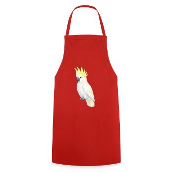 White Cockatoo Yellow Comb - Cooking Apron - red - Front - AI Model Male 185 dark (185cm)