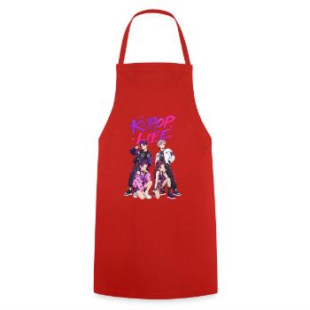 Kpop Is Life - Tablier de cuisine - rouge - Devant - AI Model Male 185 dark (185cm)