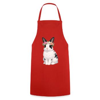 Lapin escargot anglais - Tablier de cuisine - rouge - Devant - AI Model Male 185 dark (185cm)