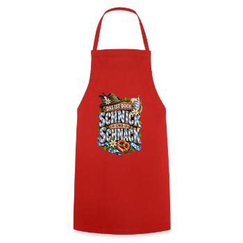 Schnick Schnack Bayerischer Spruch - Kochschürze - Rot - Vorne - AI Model Male 185 dark (185cm)