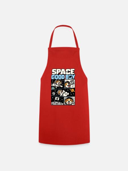 Space Good Boy – Astronautenhund - Kochschürze - Rot