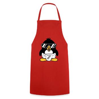 pingouin bébé enfant sucette couche culotte lunettes de soleil lu - Tablier de cuisine - rouge - Devant - AI Model Male 185 dark (185cm)