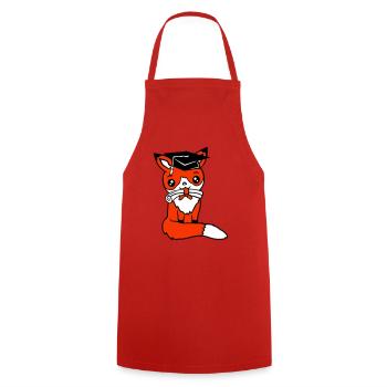 Fox High School Graduation Graduation Certificates College Hat - Cooking Apron - red - Front - AI Model Male 185 dark (185cm)