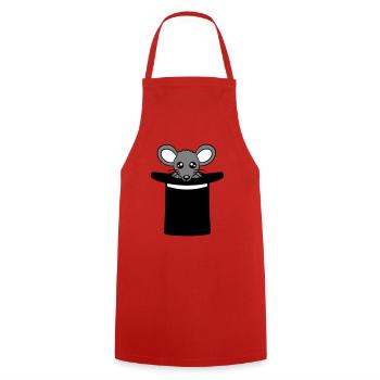 Mouse in Wizard Hat Top Hat Little Mouse Cute - Cooking Apron - red - Front - AI Model Male 185 dark (185cm)