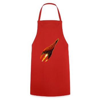 Psy Rocket - Cooking Apron - red - Front - AI Model Male 185 dark (185cm)