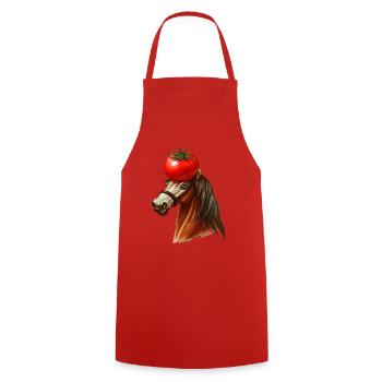 Tomate à tête de cheval - Tablier de cuisine - rouge - Devant - AI Model Male 185 dark (185cm)