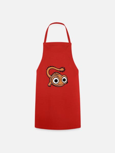 Drôle de petit monstre avec de grands yeux - Tablier de cuisine - rouge