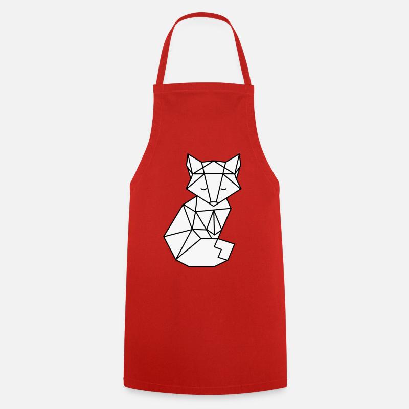 Origami Fox - Cooking Apron - red