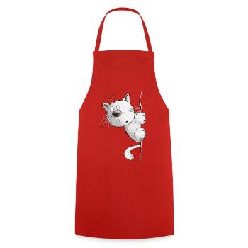 White Cats I Cat Friends Cadeau - Tablier de cuisine - rouge - Devant - AI Model Male 185 dark (185cm)