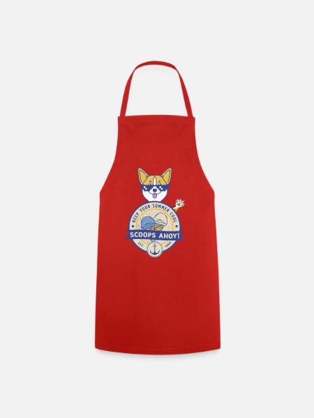 keep your summer cool - scoops ahoy - Cooking Apron - red
