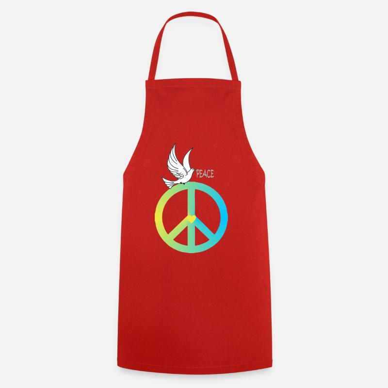 Peacezeichen Friedenstaube - Kochschürze - Rot