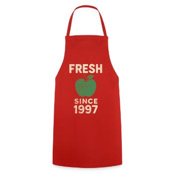 Fresh Since 1997 – Vintage Apfel Design - Kochschürze - Rot - Vorne - AI Model Male 185 dark (185cm)