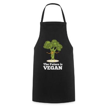 The Future is Vegan - Cooking Apron - black - Front - AI Model Male 185 dark (185cm)