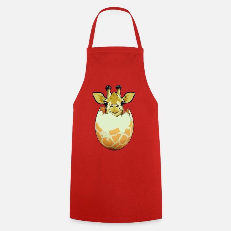 Éclosion de girafe - Tablier de cuisine - rouge