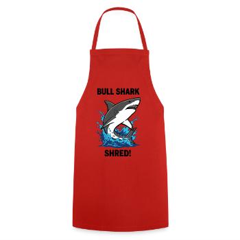 Bulldoggenhai Shred-Shark Sea Bull - Kochschürze - Rot - Vorne - AI Model Male 185 dark (185cm)